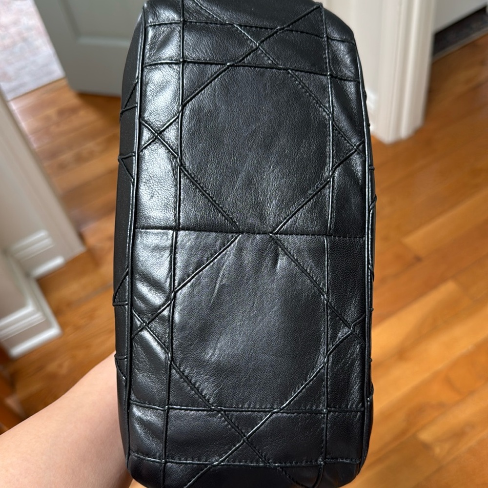 Dior Miss Dior New Lock Ruffle Trim Shoulder Bag (Medium) in Black Lambskin - Picture 6 of 12